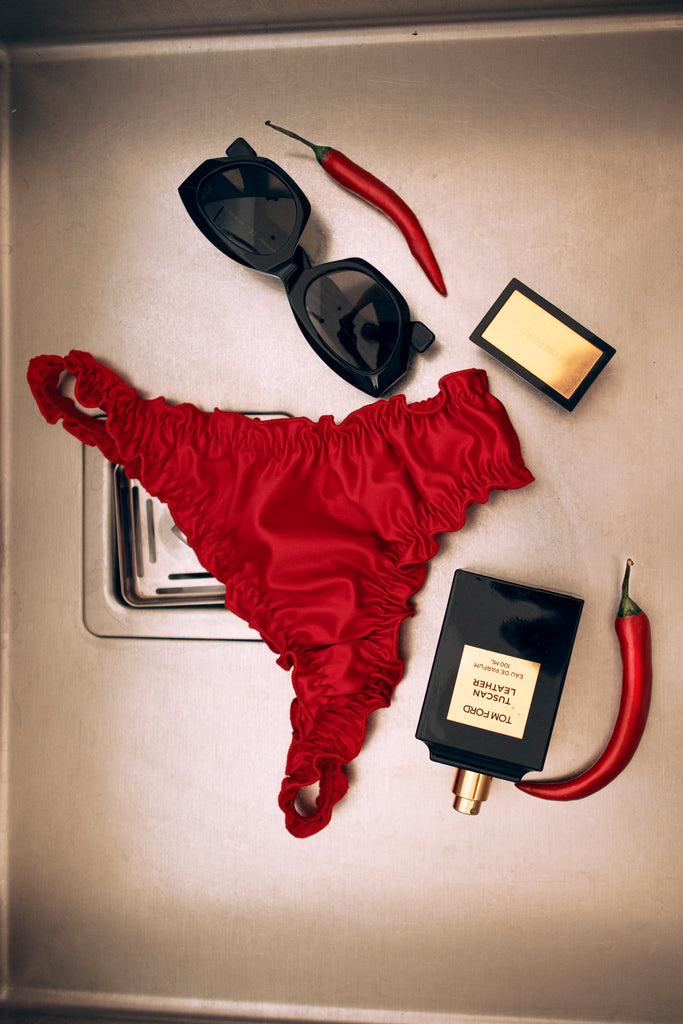 Candy Red high waisted thongs