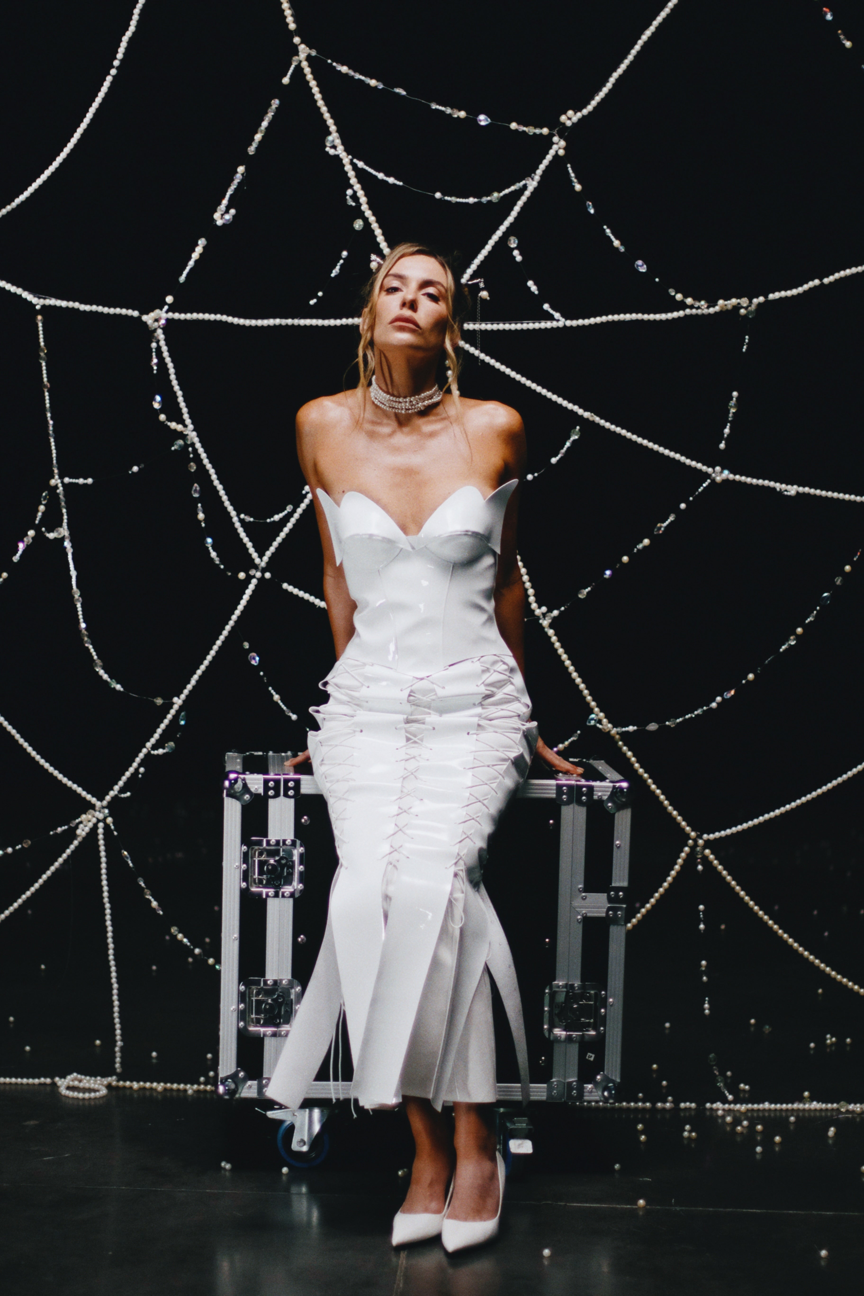 Violina White corset for YULIA NELSON