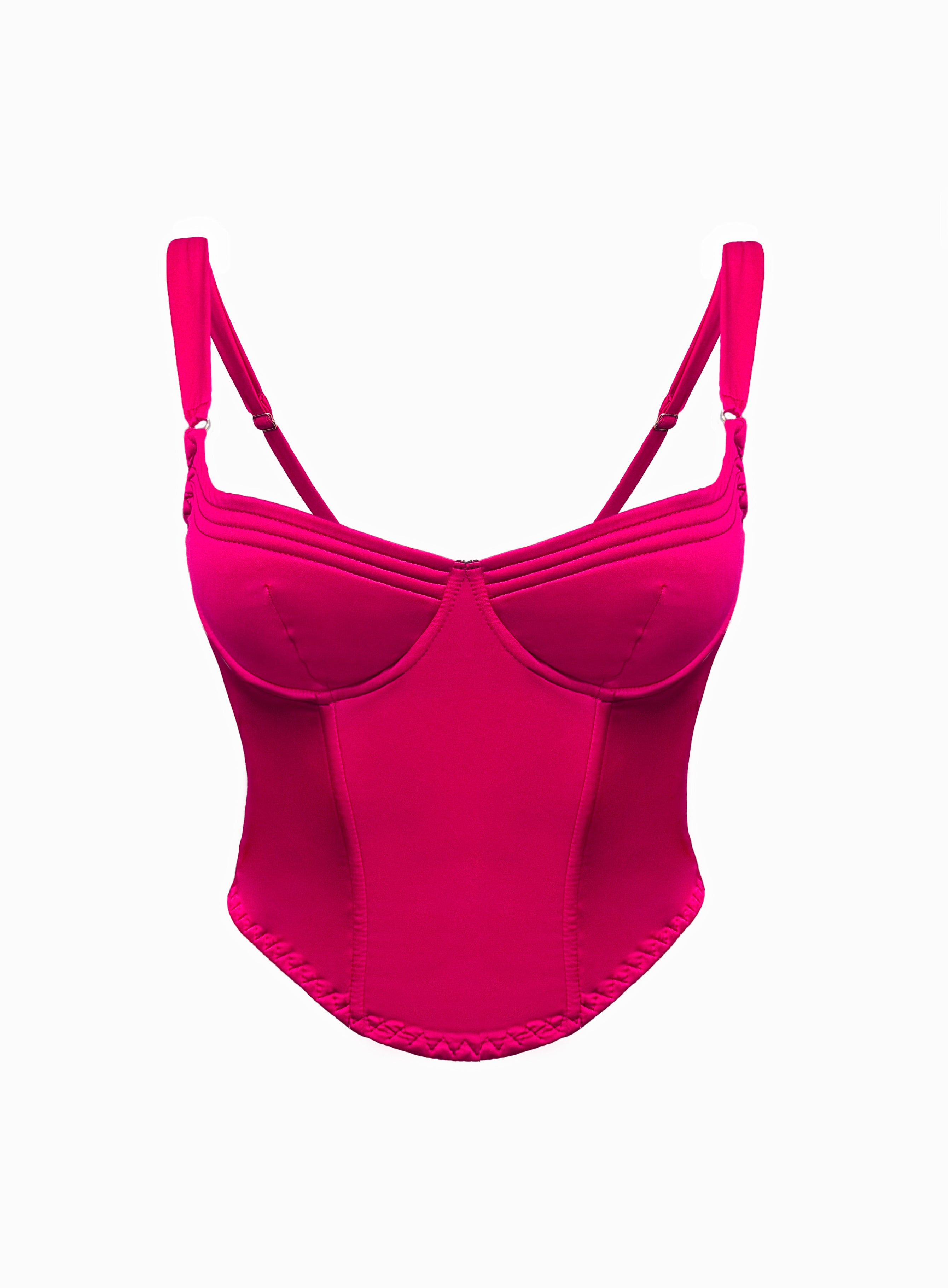 Cymothoe Fuchsia corset for YULIA NELSON